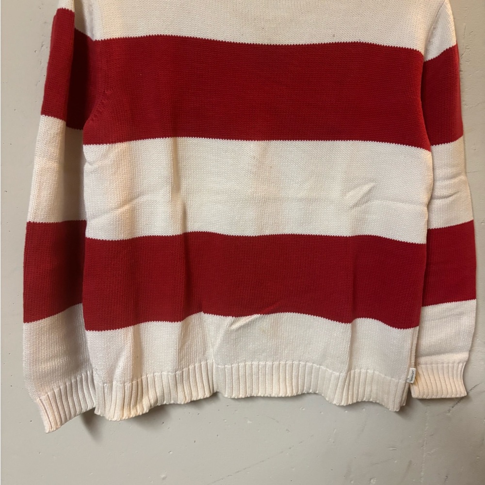 Lauren Ralph Lauren Red and White Striped Crew Neck Sweater